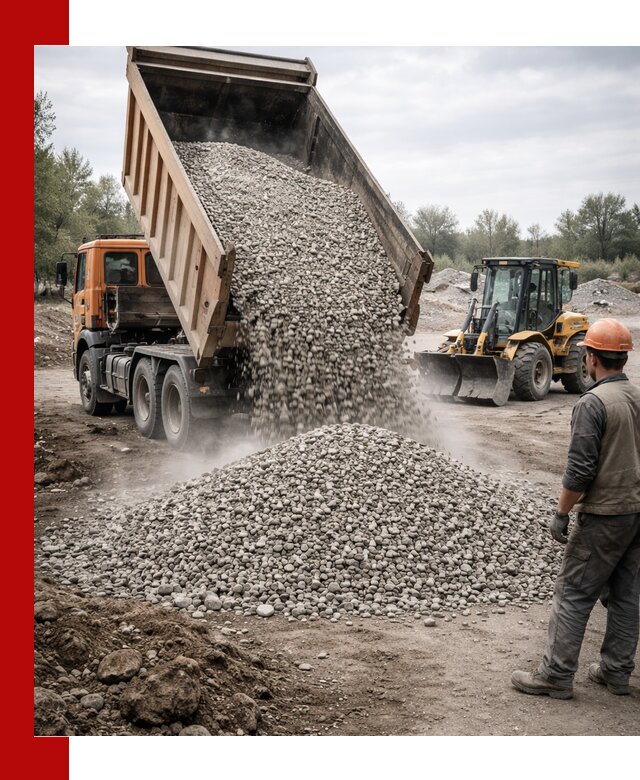 Доставка щебня в Мелеузе крупными и мелкими фракциями