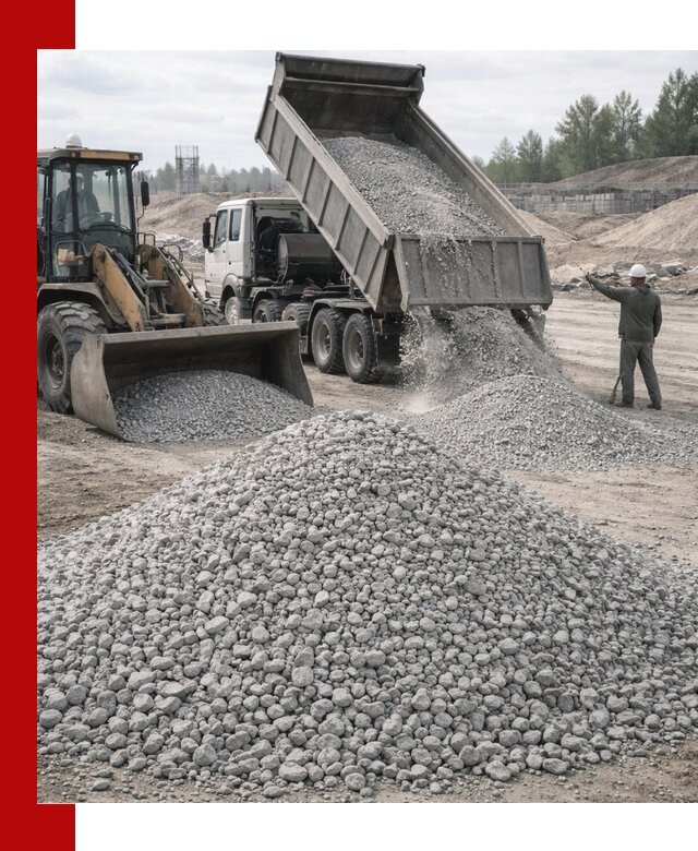 Доставка известнякового щебня фр. 5–20 в Мелеузе