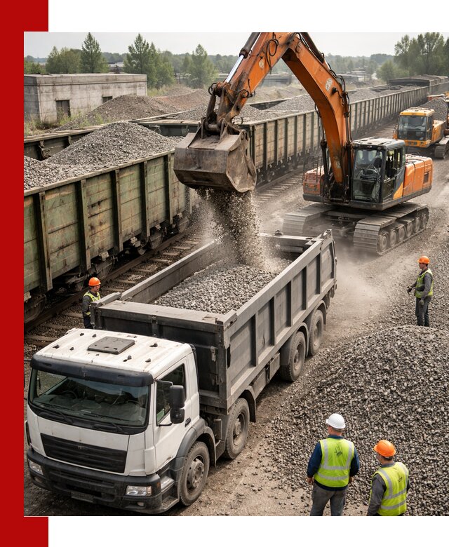 Железнодорожный щебень фракция 25–60 для поставок в Мелеузе