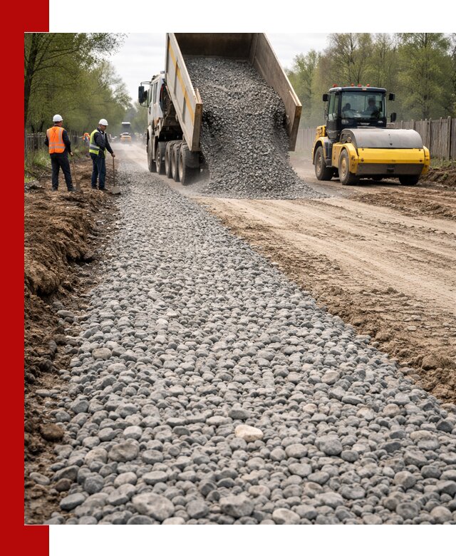 Доставка щебня для отсыпки дорог в Мелеузе высокого качества