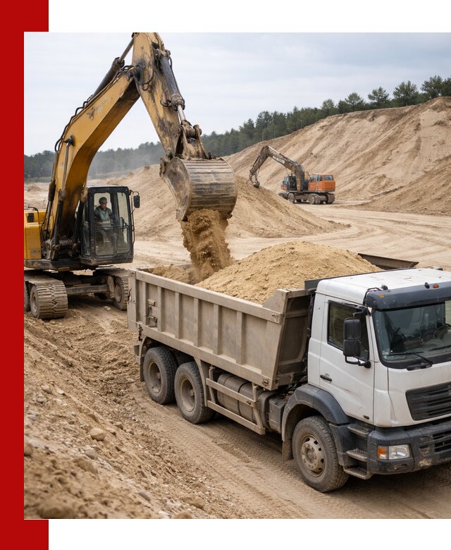 Доставка карьерного песка с самосвалами и разгрузкой в Мелеузе