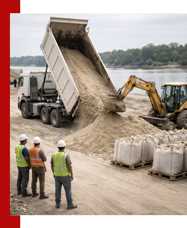 Доставка речного песка в Мелеузе самосвалами и погрузкой