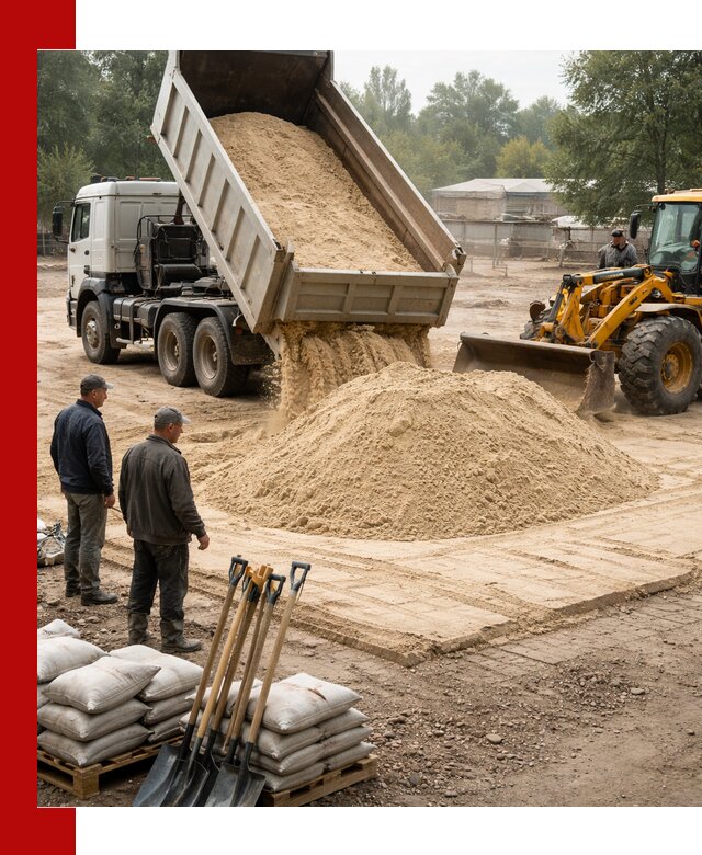 Доставка мытого песка в Мелеузе с самосвалами по выгодной цене