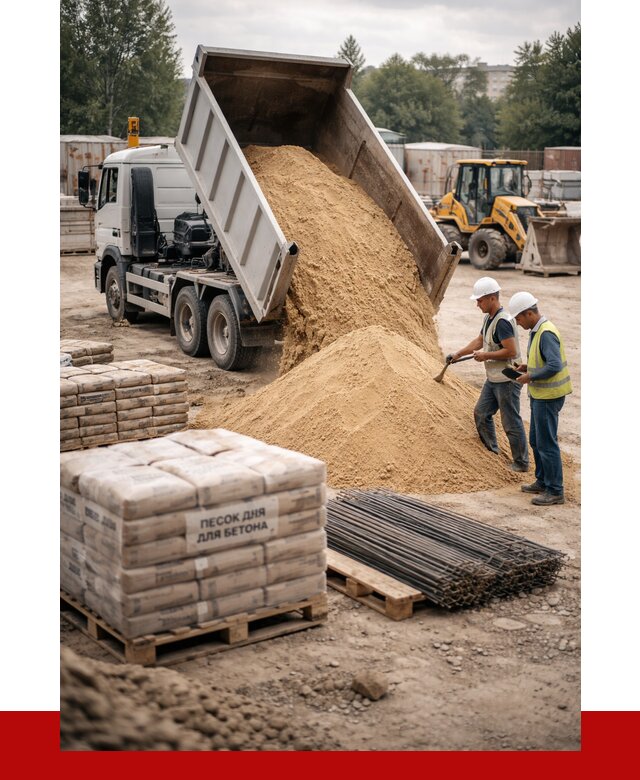 Песок для бетона в Мелеузе от 2557 р. с доставкой, ПРОНЕРУДМлз