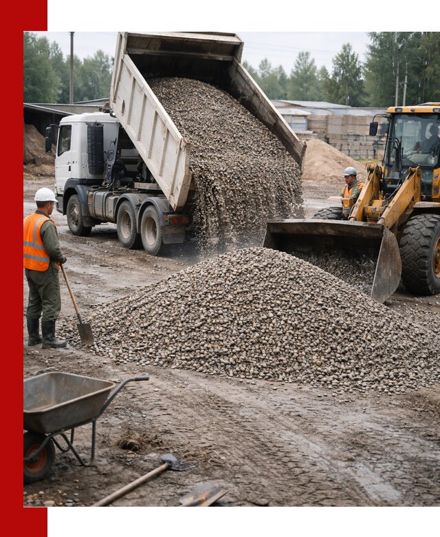 Мытый гравий с доставкой в Мелеузе от карьера до участка