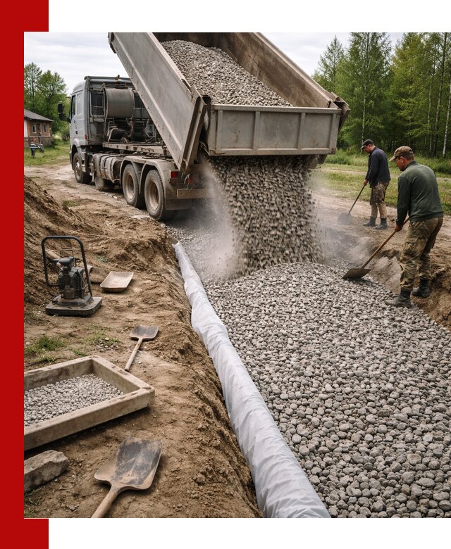 Гравий для дренажа с доставкой в Мелеузе качественный и недорогой