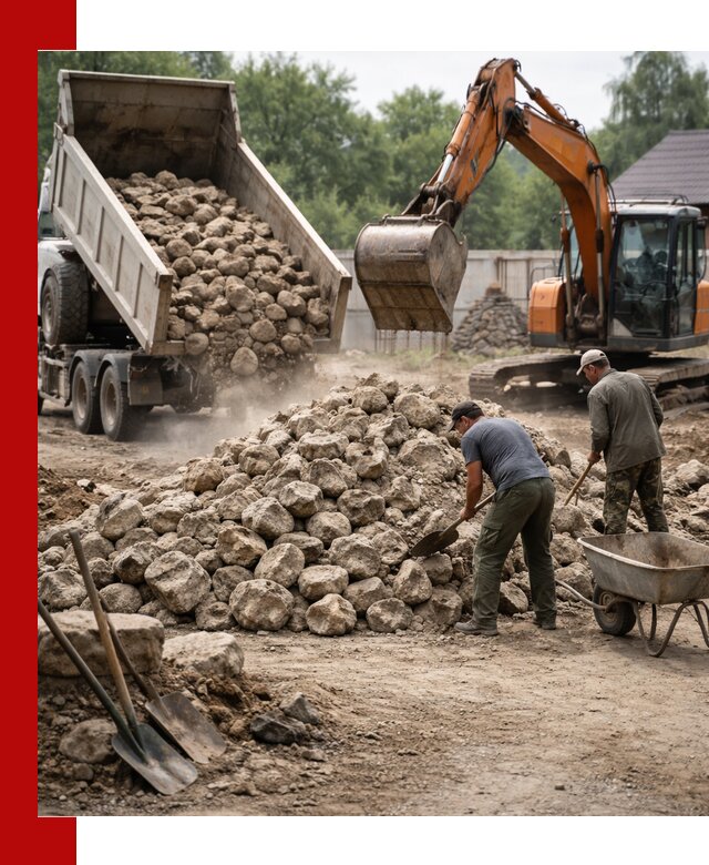 Доставка и разгрузка бутового камня в Мелеузе