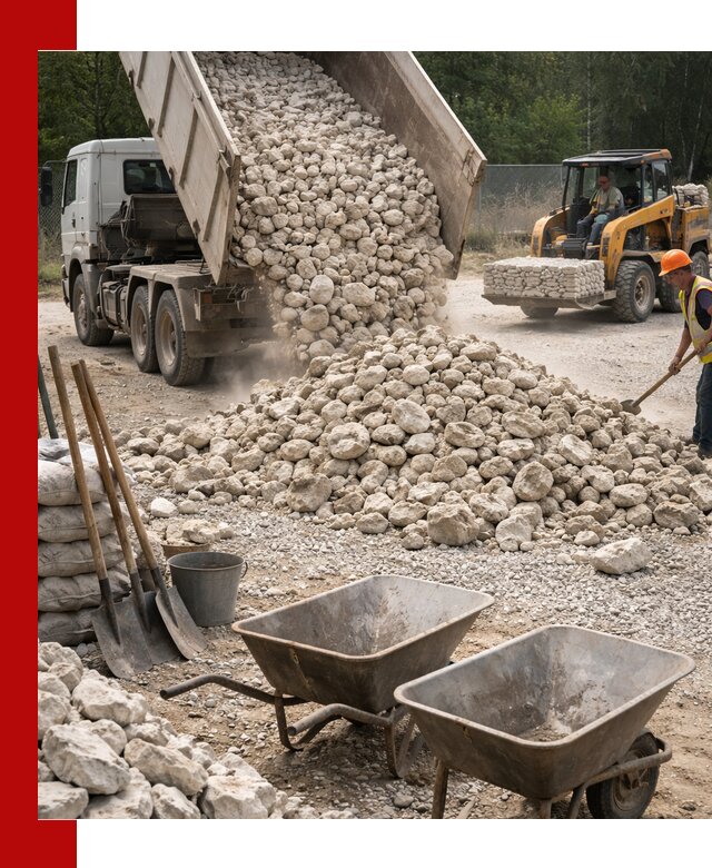 Доставка и продажа бутового известнякового камня в Мелеузе