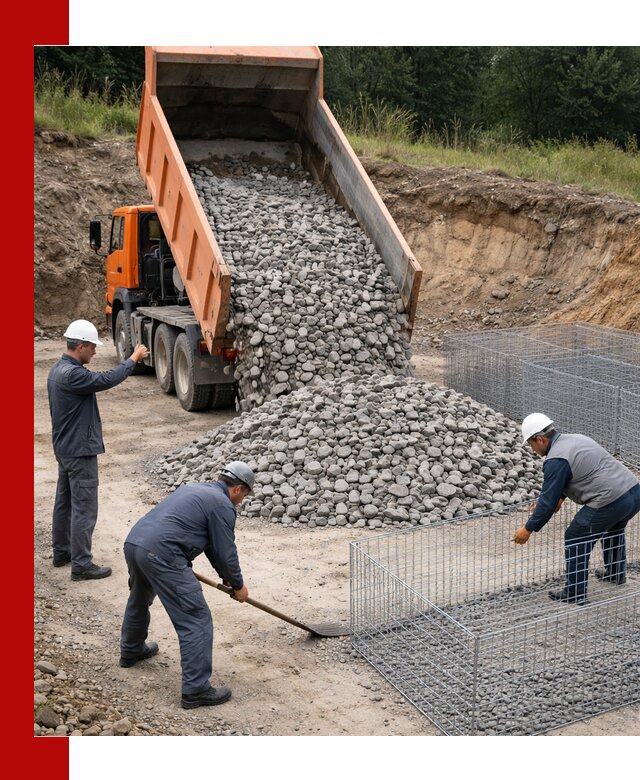 Камень для габионов с доставкой в Мелеузе быстро и надёжно