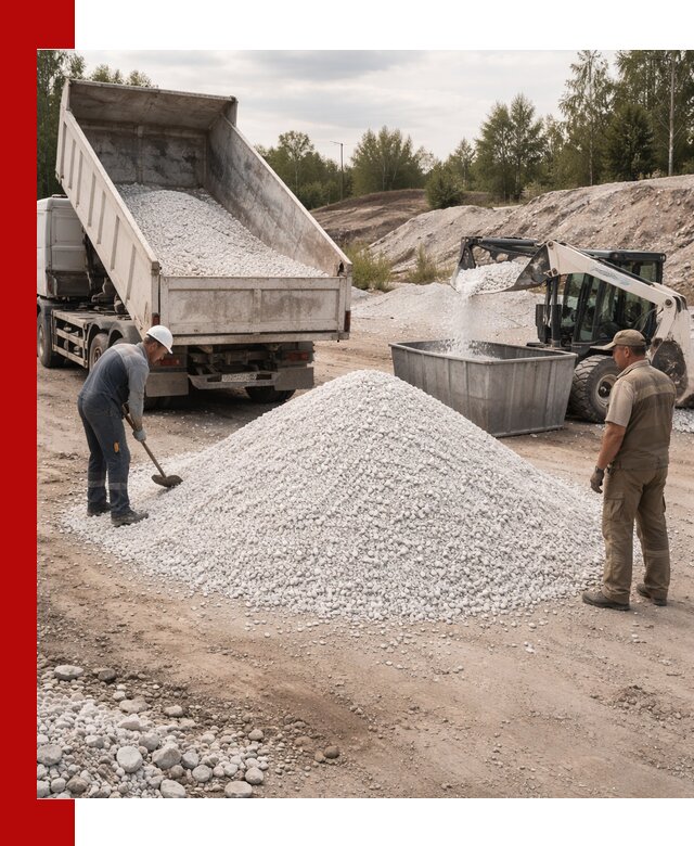 Доставка и продажа белой мраморной крошки в Мелеузе