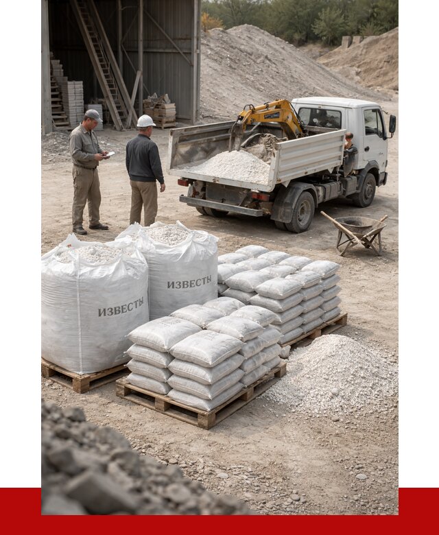 Известь строительная в Мелеузе с доставкой от 4296 р. | ПРОНЕРУДМлз