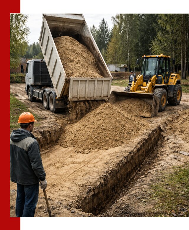 Доставка песчаного грунта в Мелеузе для строительных работ