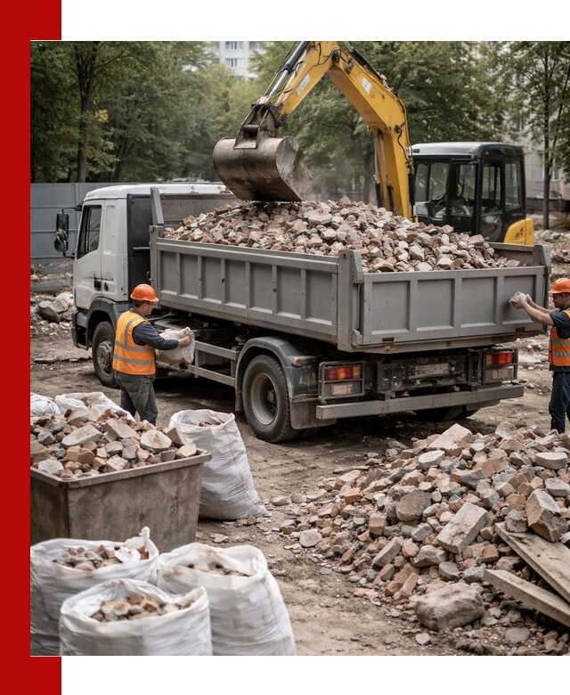 Вывоз строительного мусора в Мелеузе с самосвалами и контейнерами
