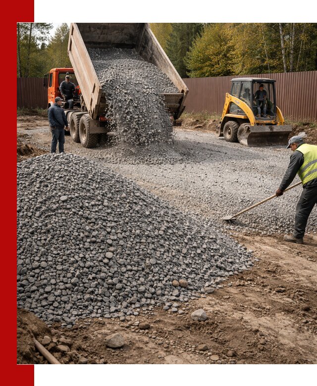 Отсыпка участка щебнем с доставкой и уплотнением в Мелеузе